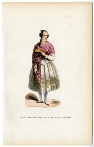Antique Print-SOUTH AMERICA-CONCEPCION-CHILE-WOMAN-Wahlen-1844