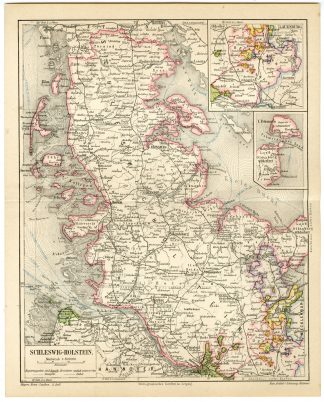 Antique Map-SCHLESWIG HOLSTEIN-GERMANY-Meyers-1895