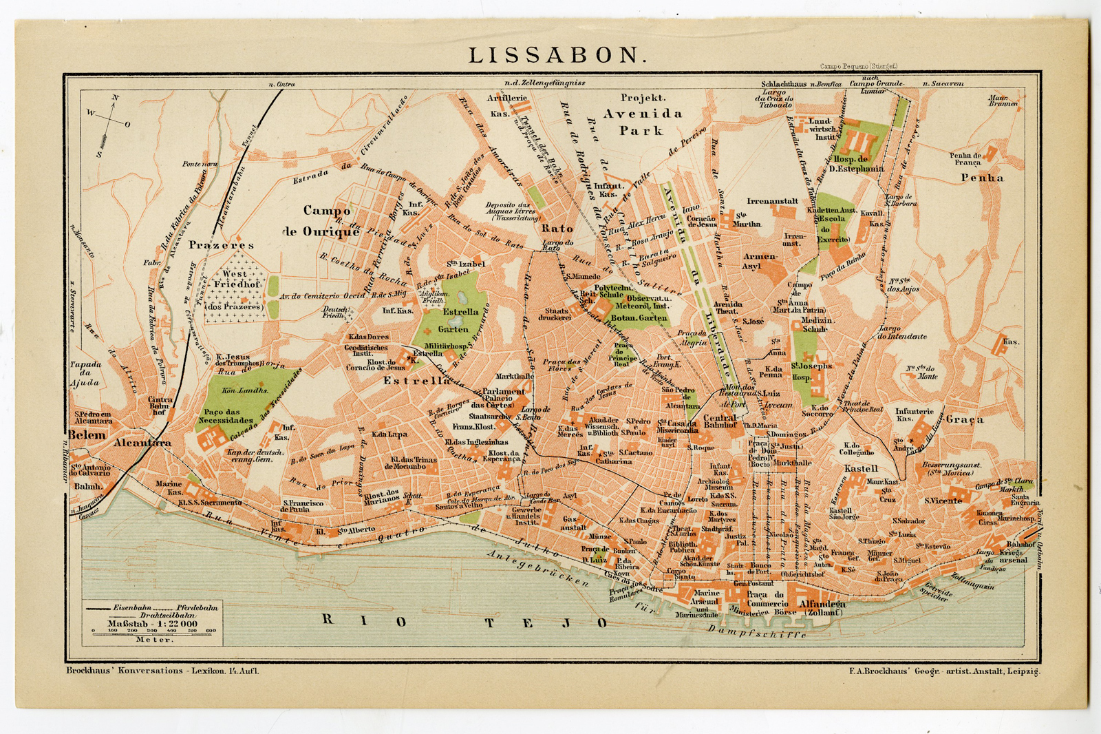Pco 29259 416x277 Antique Plan-LISBON-LISBOA-PORTUGAL-Brockhaus-1893 - Image 2