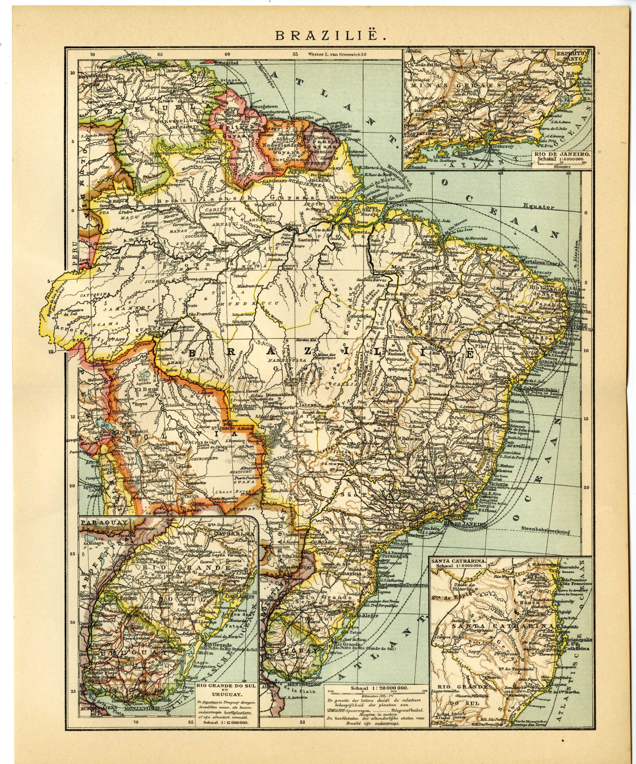 Pictura 02031 416x499 Antique Map-SOUTH AMERICA-BRAZIL-URUGUAY-Brockhaus-1894