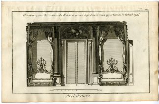 9 Antique Prints-ROYAL PALACE-FRANCE-ARCHITECTURE-INTERIOR-PARADE-Diderot-1751