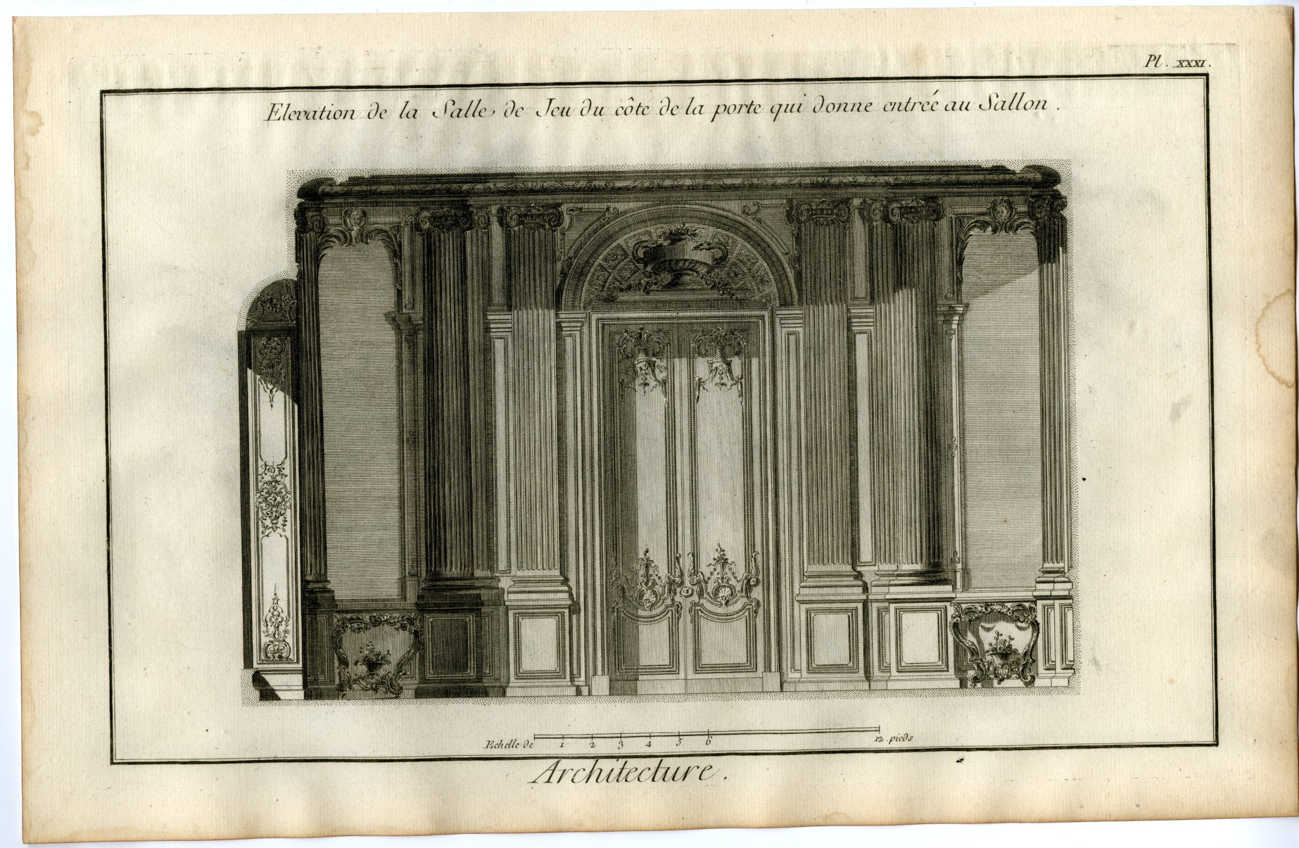 , 9 Antique Prints-ROYAL PALACE-FRANCE-ARCHITECTURE-INTERIOR-PARADE-Diderot-1751, Pictura Antique Prints
