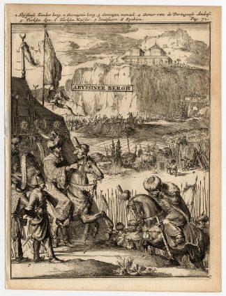 Rare Antique Print-TURKISH CONQUEST OF ABYSSINIA-de Hooghe-1682