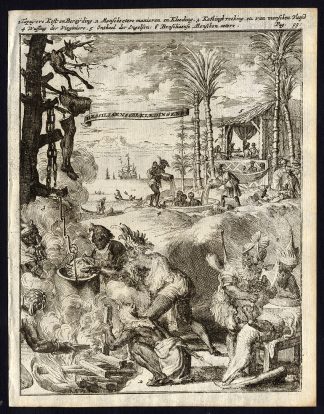 Rare Antique Print-DRESS-BRASIL-VIRGINIA-INDIANS-CANIBALS-de Hooghe-1682