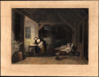 Antique Master Print-PROGRESS OF INTEMPERANCE-PREGNANT-Reynolds-Rippingille-1837