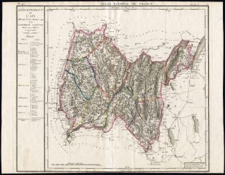 Antique Map-FRANCE-AIN DEPARTMENT-SWITZERLAND-Cassini-Chanlaire-Dumez-1793