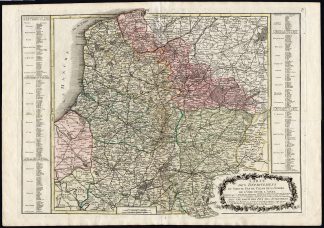 Antique Map-FRANCE-DEPARTMENT-SOMME-PAS DE CALAIS-AISNE-OISE-Chaumier-1793