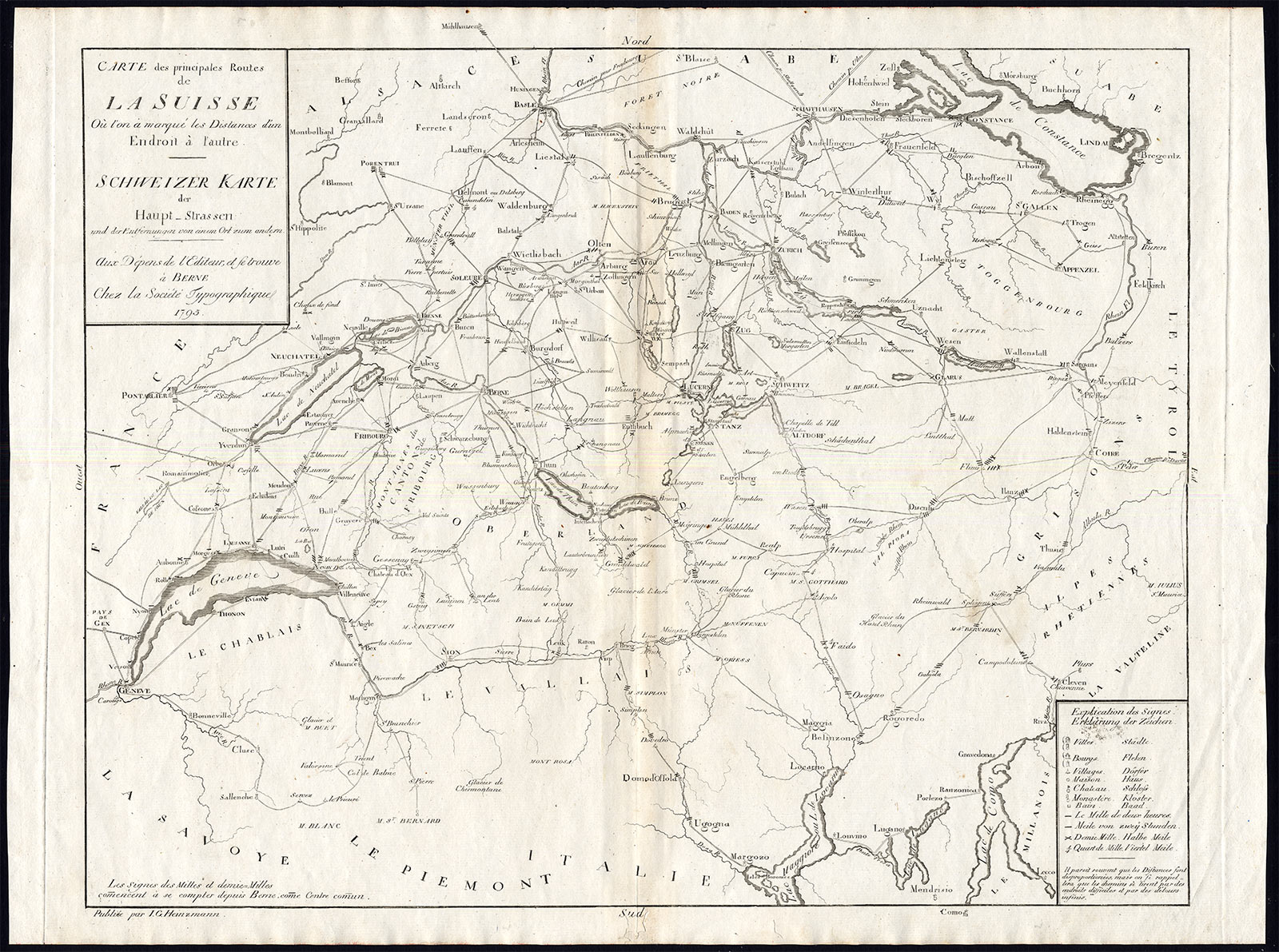 Ab2850 416x310 Antique Map-SWITZERLAND-MAIN ROUTES-SCHWEIZ-Heinzmann-1795