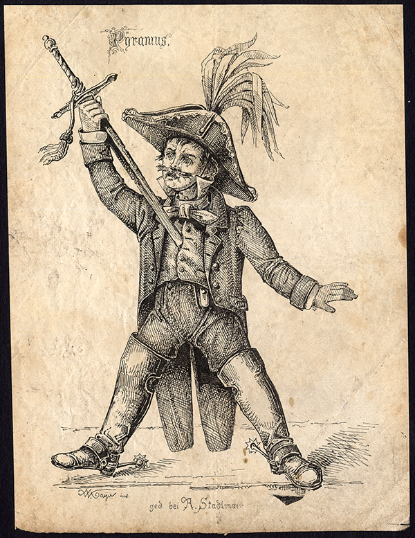 , Antique Print-PYRAMUS-SUICIDE-SWORD-NAPOLEONIC OFFICER-W. Mayr-1880, Pictura Antique Prints