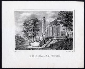 9 Antique Prints-VIEWS FROM AMERONGEN TO RHENEN-GREBBEBERG-Michel Mourot-1829