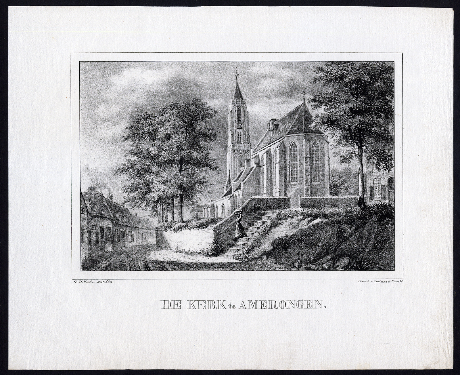 , 9 Antique Prints-VIEWS FROM AMERONGEN TO RHENEN-GREBBEBERG-Michel Mourot-1829, Pictura Antique Prints