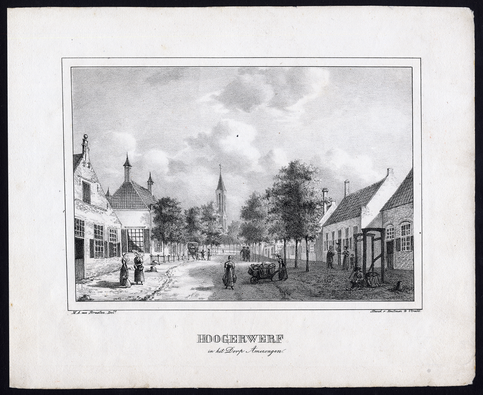 , 9 Antique Prints-VIEWS FROM AMERONGEN TO RHENEN-GREBBEBERG-Michel Mourot-1829, Pictura Antique Prints