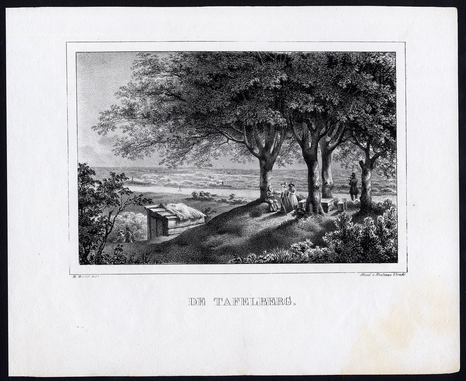 , 9 Antique Prints-VIEWS FROM AMERONGEN TO RHENEN-GREBBEBERG-Michel Mourot-1829, Pictura Antique Prints
