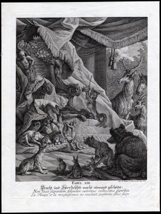 Antique Print-ALLEGORY-POMP-CROWN-MONKEY KING-Ridinger-1767