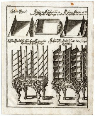 Rare Antique Print-SHEWBREAD-TABLE-JERUSALEM-TEMPLE-Bunting-1754