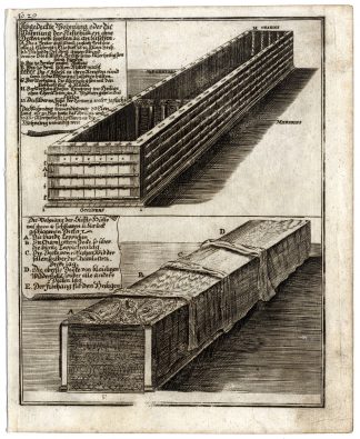 Rare Antique Print-TABERNACLE-UNCOVERED-CLOTH-Bunting-1754