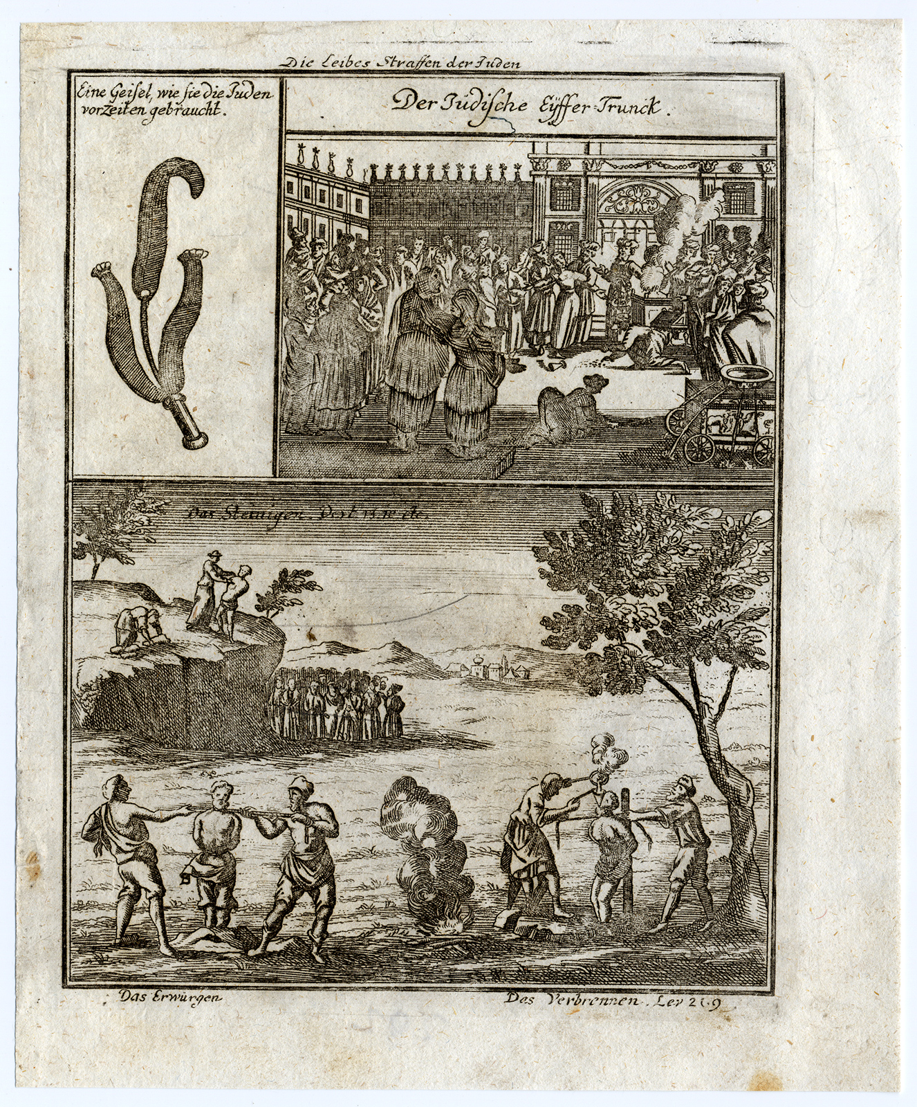Ab4954 416x502 Rare Antique Print-JUDAICA-CORPORAL PUNISHMENT-BURNING-STONING-Bunting-1754