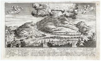 Rare Antique Print-MOUNT OF OLIVES-OLIVET-VALLEY OF JOSAPHAT-Bunting-1754