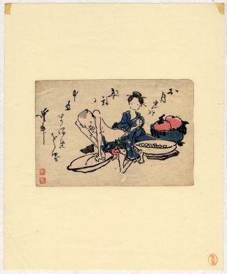 Japanese Antique Print-KITCHEN-COOKING-Anonymous-19th c.