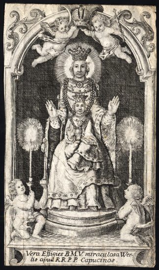Antique Master Print-CHRIST-MARY-BENEDICTION-Anonymous-ca. 1830