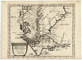 Antique Map-SOUTH AMERICA-MAGELLAN STRAIT-Sanson d'Abbeville-1682