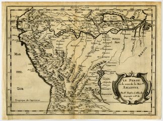 Antique Map-SOUTH AMERICA-PERU-AMAZON-CHILE-BRAZIL-Sanson d'Abbeville-1682
