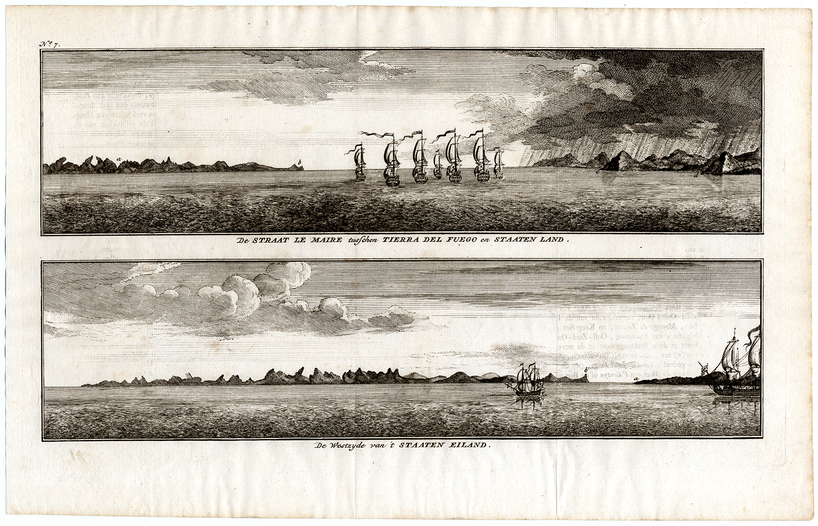 , Antique Print-LE MAIRE STRAIT-STATEN ISLAND-ARGENTINA-Anson-1765, Pictura Antique Prints