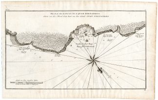 Antique Map-JUAN FERNANDEZ ISLAND-COAST-CHILE-Anson-1765