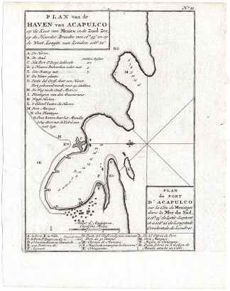 Antique Print-PLAN-MAP OF ACAPULCO-MEXICO-Anson-1765