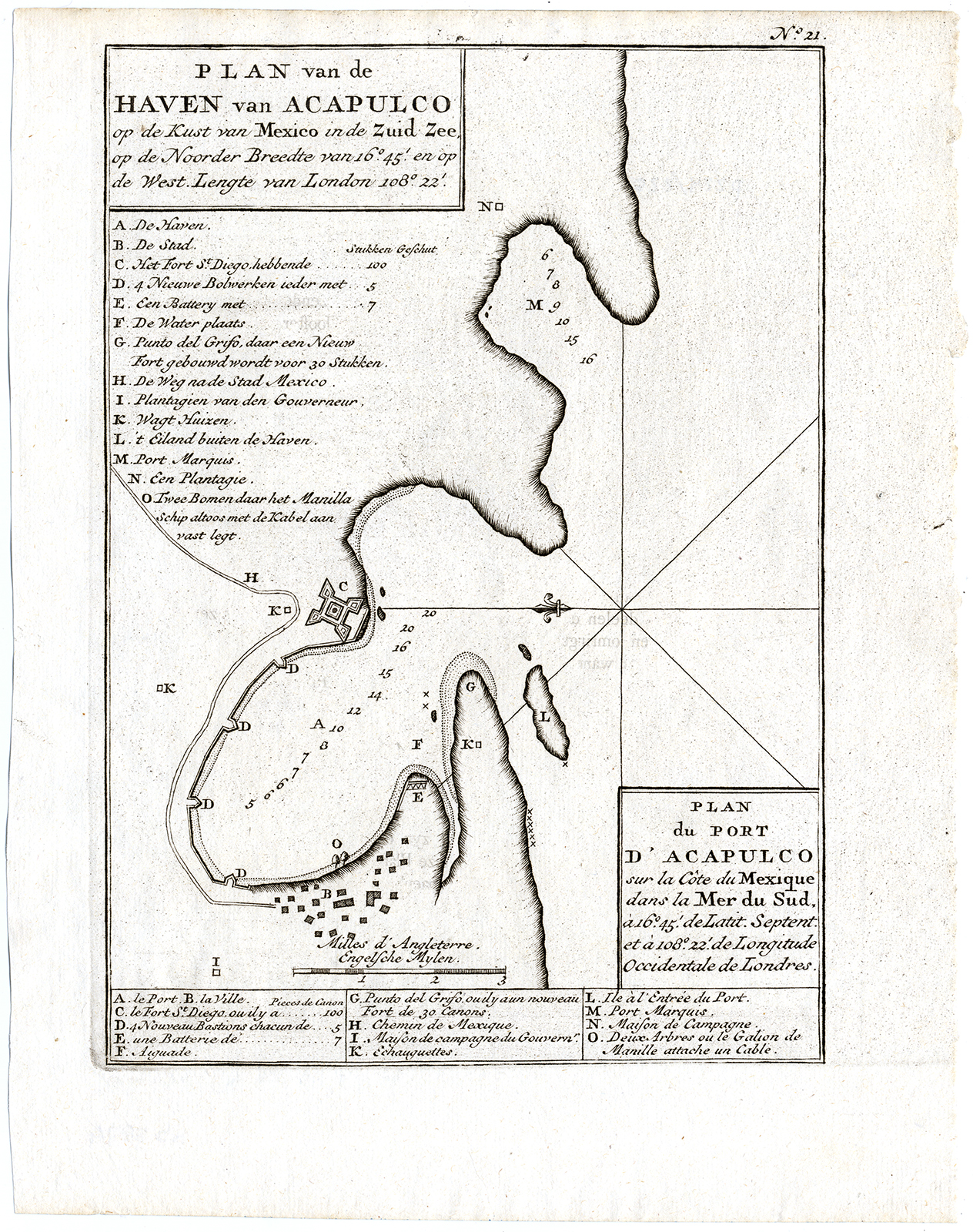 Ab5874 416x527 Antique Print-PLAN-MAP OF ACAPULCO-MEXICO-Anson-1765