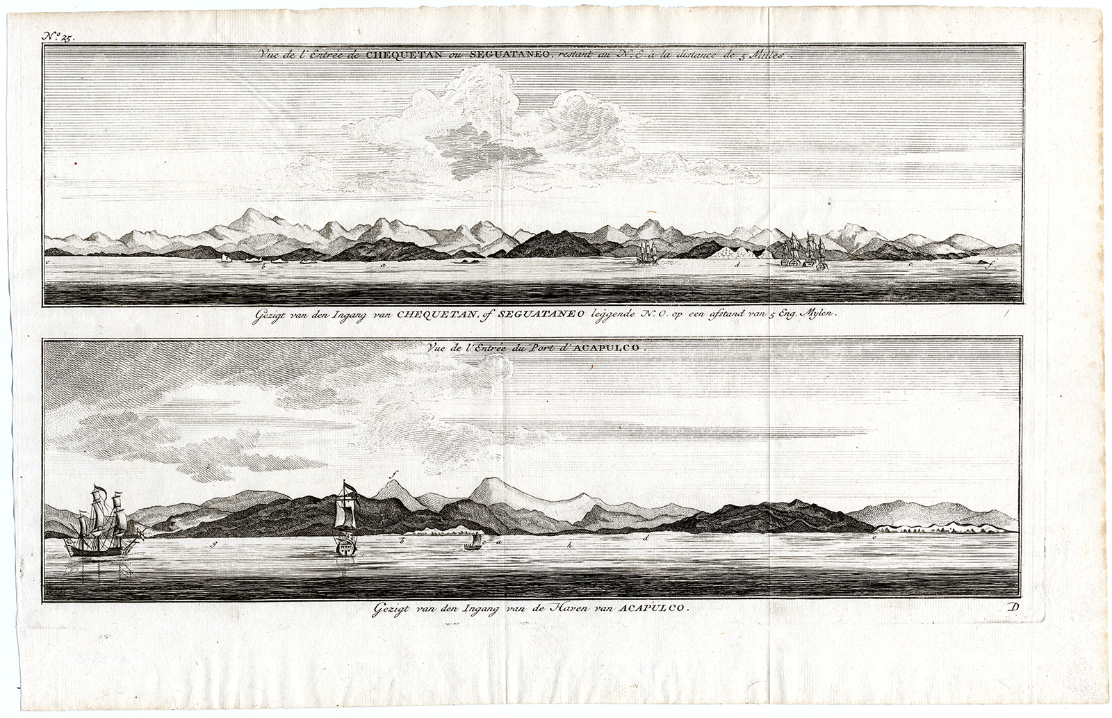 , Antique Print-COASTAL VIEWS-CHEQUETAN-ACAPULCO-MEXICO-Anson-1765, Pictura Antique Prints
