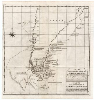 Antique map-SOUTH AMERICA-CHILE-ARGENTINA-LE MAIRE-MAGELLAN STREET-Anson-1765