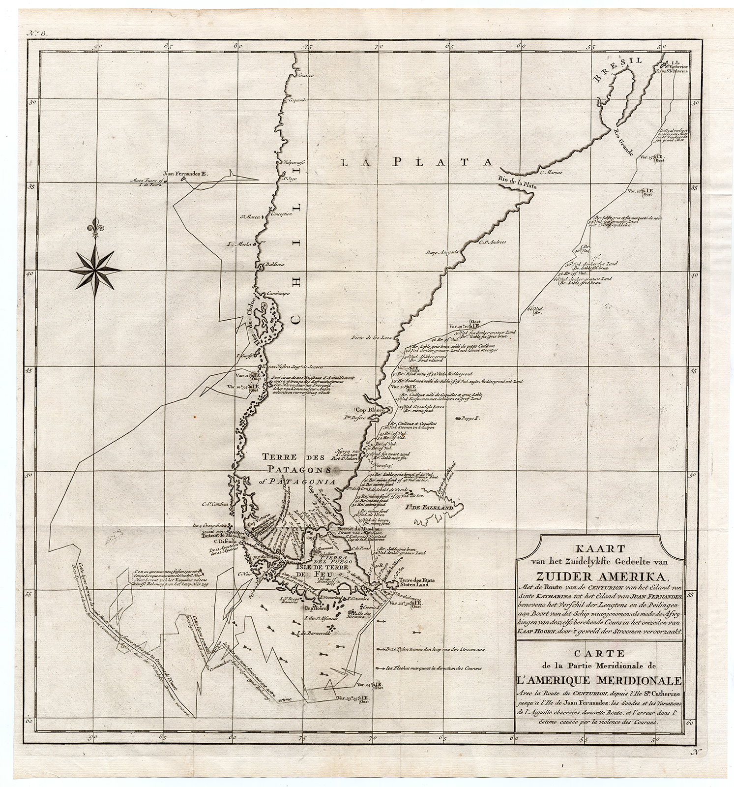 Ab5889 416x446 Antique map-SOUTH AMERICA-CHILE-ARGENTINA-LE MAIRE-MAGELLAN STREET-Anson-1765