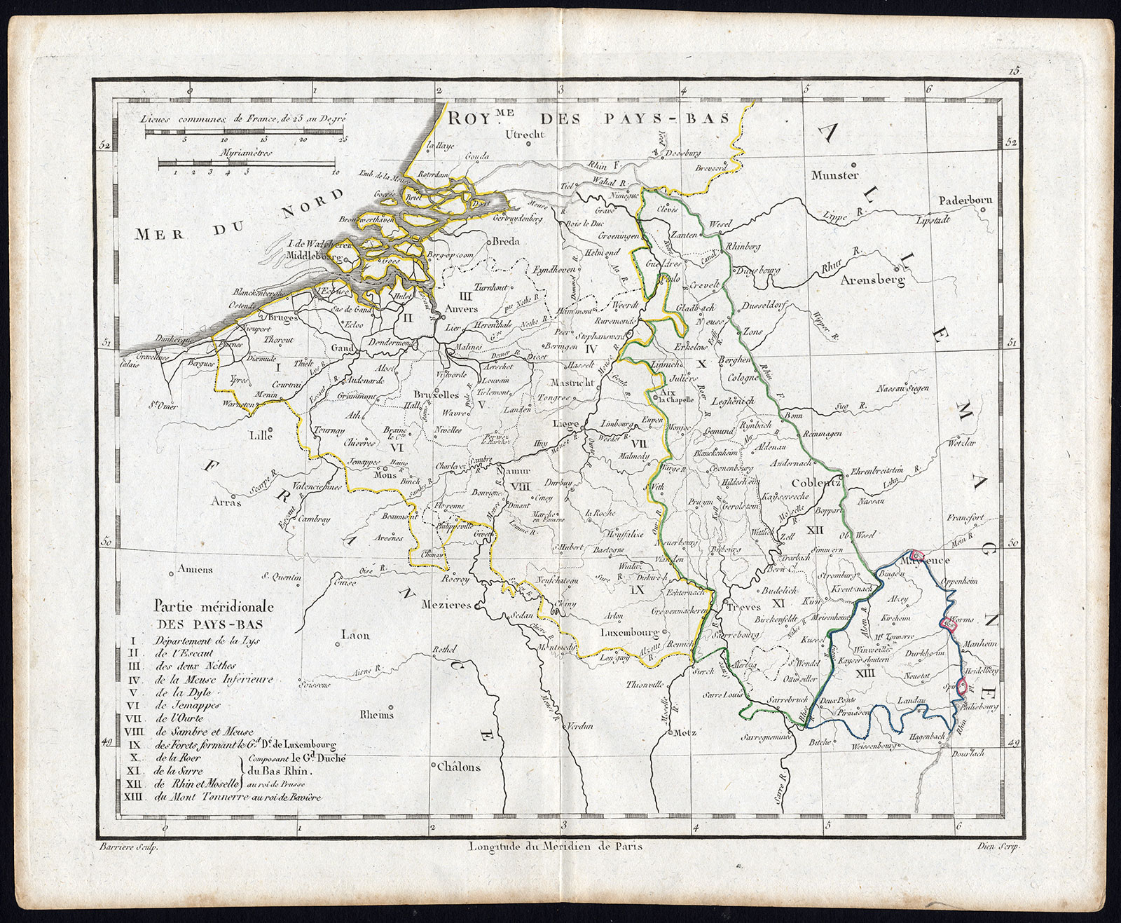 , Antique Map-NETHERLANDS-BELGIUM-Vaugondy-1785, Pictura Antique Prints