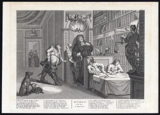 Antique Master Print-HUDIBRAS-BUTLER-LAWYER-Hogarth-Cook-1822