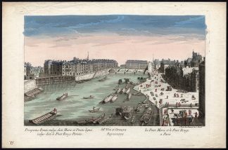 Antique Print-PARIS-BRIDGE-SEINE-PONT MARIE-ROYAL-Daumont-ca. 1760