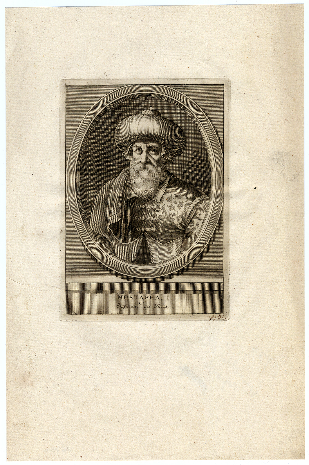 , Antique Print-MUSTAPHA I-EMPEROR-TURKS-TURKEY-Anonymous-1720, Pictura Antique Prints