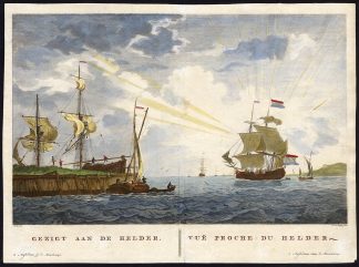 Optical Antique Print-PORT-SHIP-HARBOUR-DEN HELDER-De Jongh-Kobell-1781