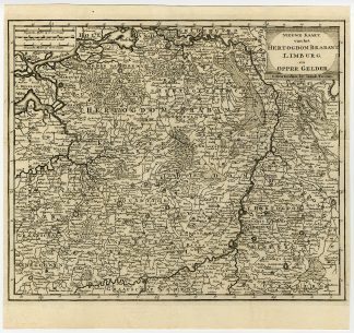 Antique Map-BRABANT-LIMBURG-NETHERLANDS-BELGIUM-Tirion-1738