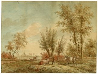 Antique Drawing-LANDSCAPE-EGMOND-KENNEMERLAND-Rademaker-Anonymous-ca. 1790