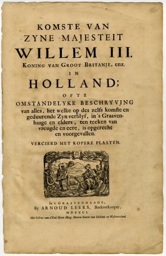 Antique Print-TITLEPAGE-ARRIVAL-KING-WILLEM III-ENGLAND-De Hooghe-1691