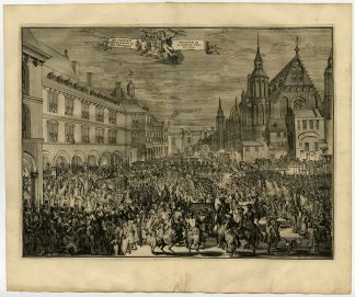 Antique Print-WILLIAM III-KING-BINNENHOF-THE HAGUE-RIDDERZAAL-De Hooghe-1691