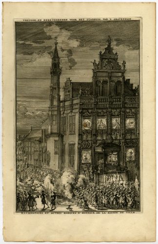 Antique Print-WILLIAM III-HONOR-EMBLEM-VOLLEY-SALUTE-De Hooghe-1691