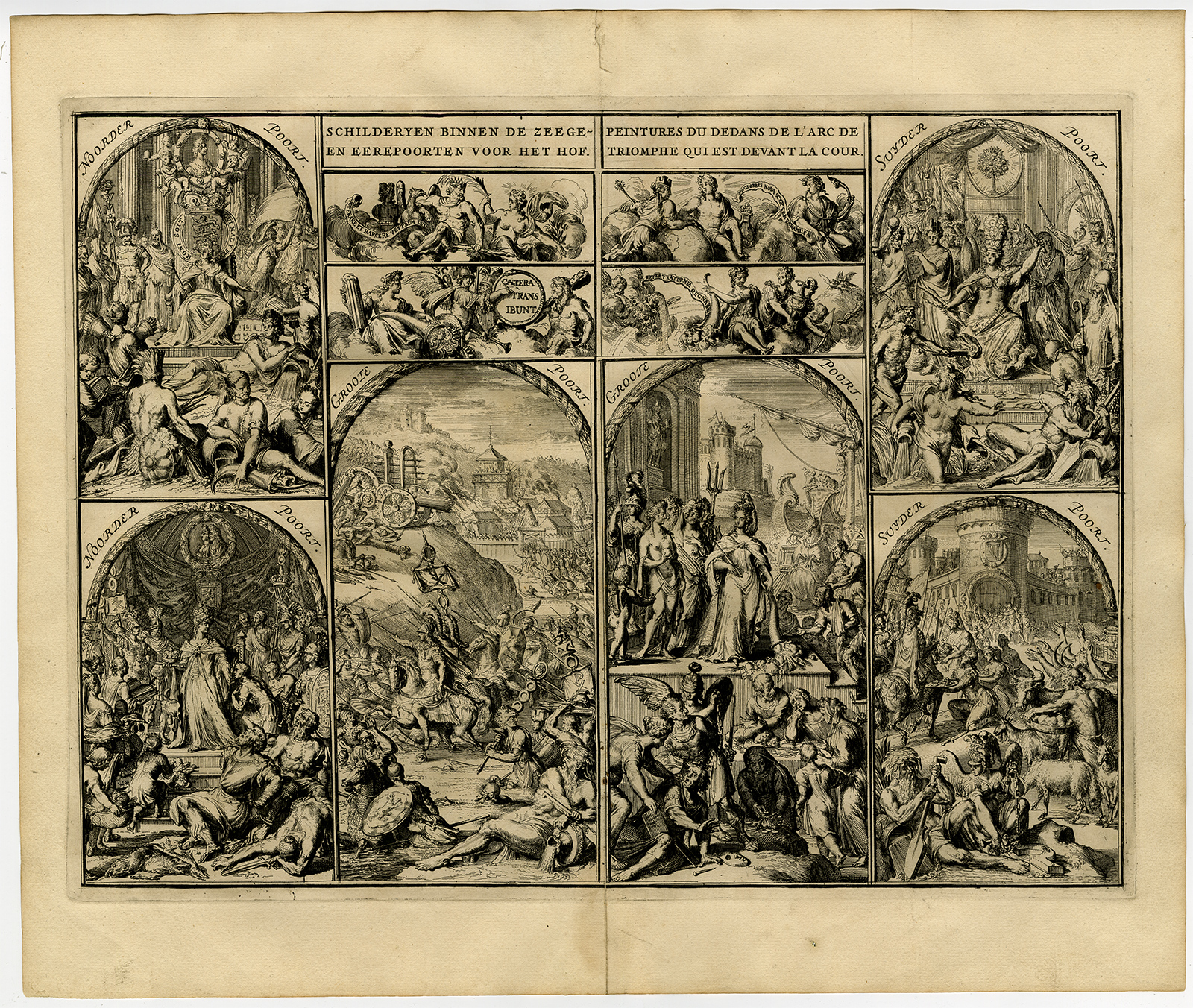, Antique Print-WILLIAM III-ARCH-BUITENHOF-THE HAGUE-De Hooghe-1691, Pictura Antique Prints