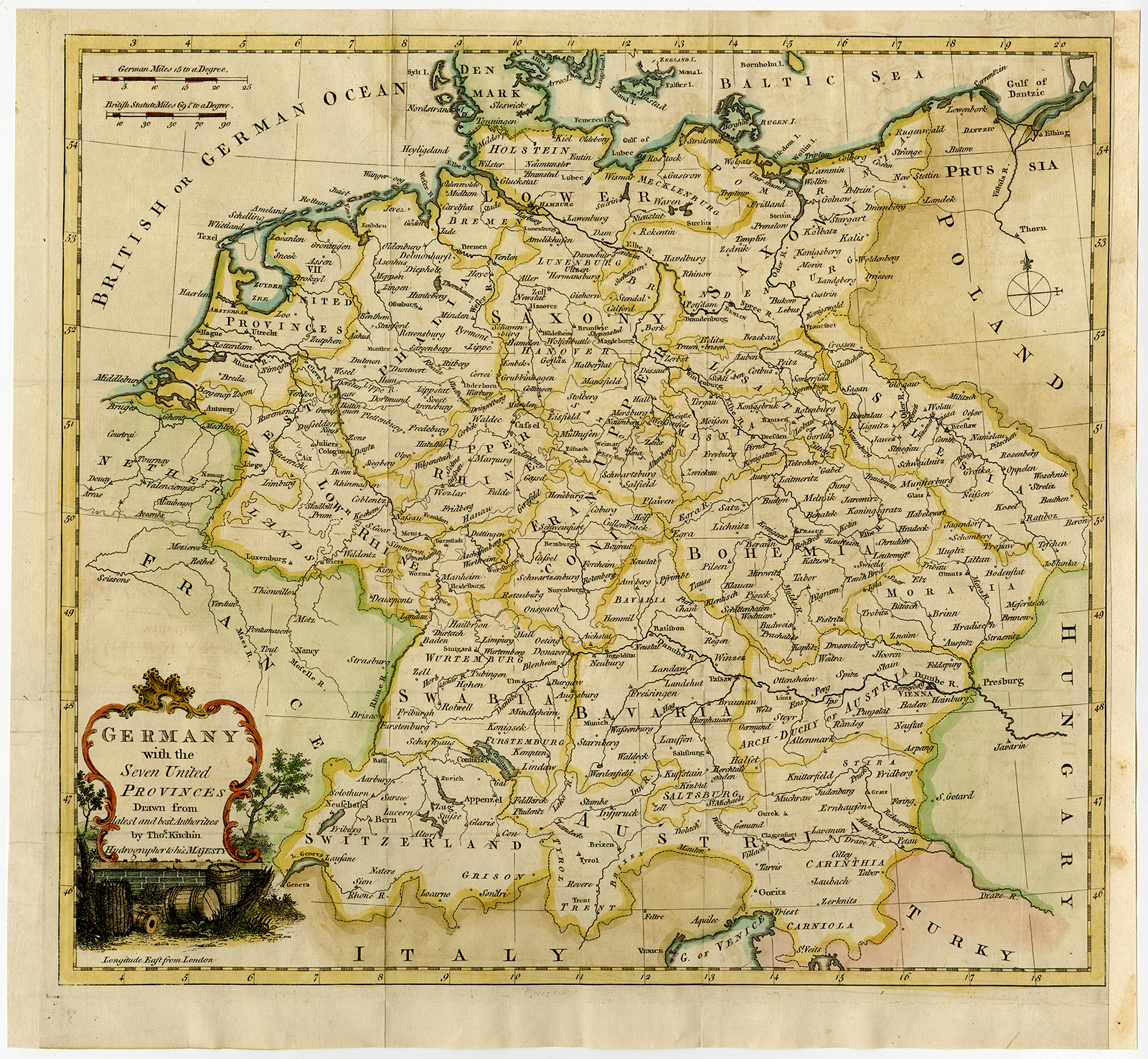 , Antique Print-GERMANY-NETHERLANDS-Kitchin-1782, Pictura Antique Prints
