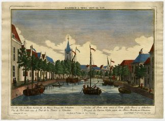 I Optical Antique Prints-BEURS BRIDGE-KORTEHAVEN-SCHIEDAM-Probst-ca. 1770