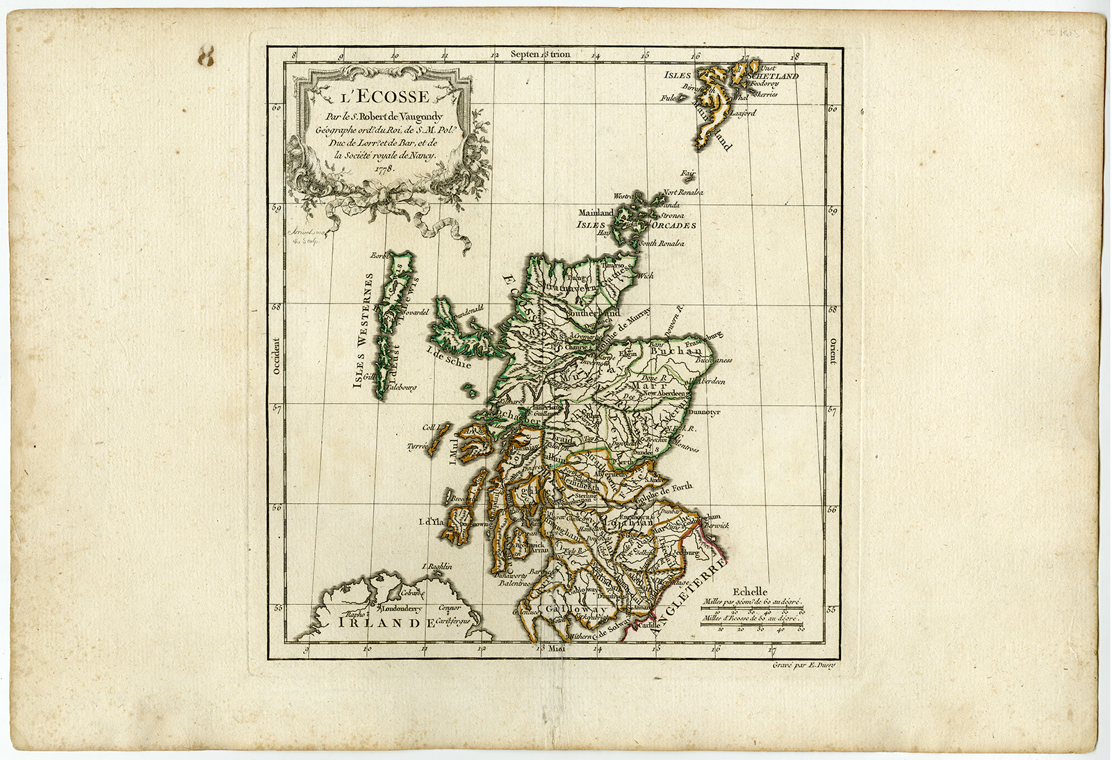 , Antique map-SCOTLAND-ORKNEY-SHETLAND-OUTER HEBRIDES-Vaugondy-Dussy-1778, Pictura Antique Prints