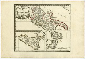 Antique map-ITALY-SICILY-KINGDOM-NAPLES-Vaugondy-Dussy-1778