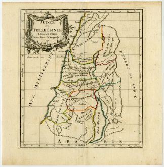 Antique map-JUDEA-HOLY LAND-GAZA-SAIDA-Vaugondy-Dussy-1778