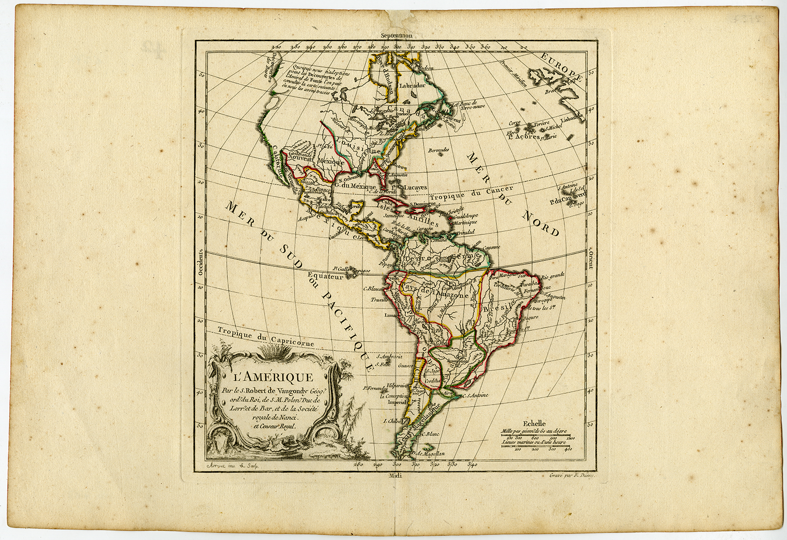 , Antique map-NORTH-SOUTH-AMERICA-Vaugondy-Dussy-1778, Pictura Antique Prints